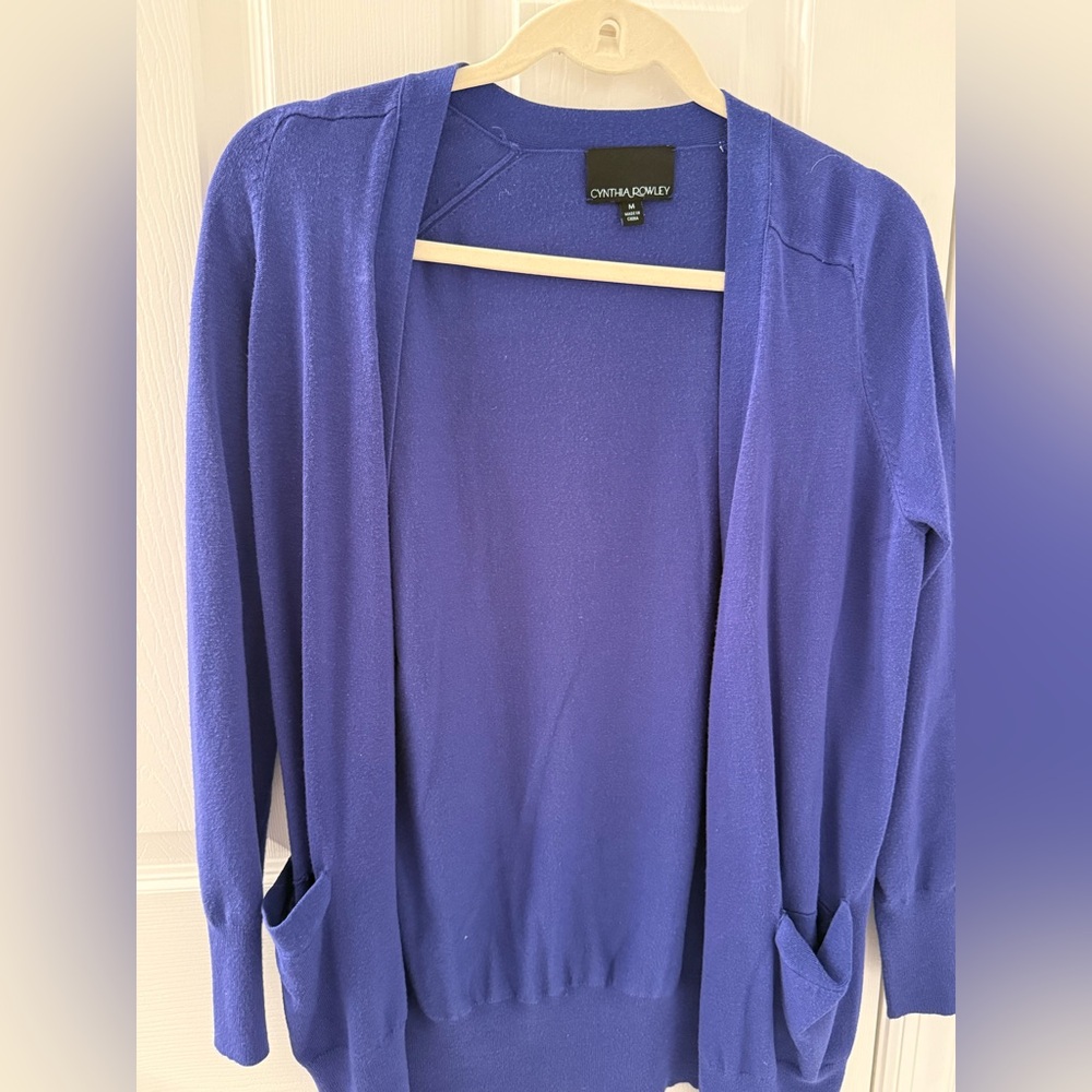 Blue indigo Cynthia Rowley size medium cardigan